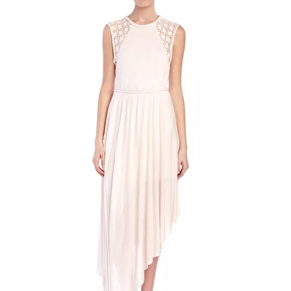 Free People Afternoon Delight Maxi Dress Sz M | Boho Lace Open Back